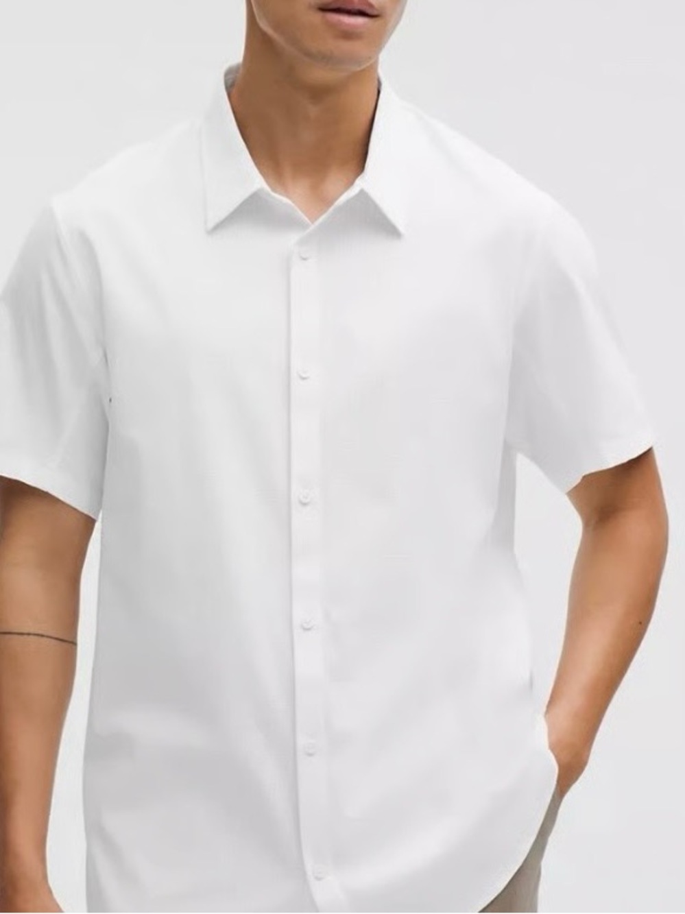 lululemon athletica White Short-Sleeve Button-Down Shirt